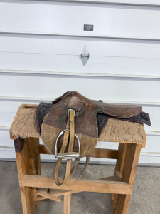 (1) Leather English Style Saddle With Irons