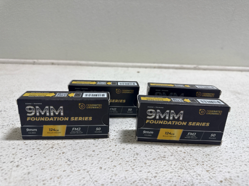 (4) Federated Ordnance 9mm Foundation Series ammunition