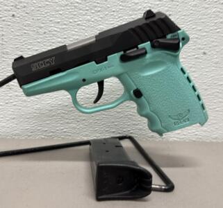 SCCY CPX-1 Pistol, 9mm, Black/Aqua