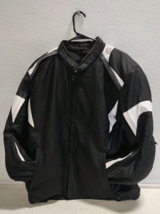 Sedici #16 Black / White Performance Motorcycle Jacket Padded - Mens Size XL