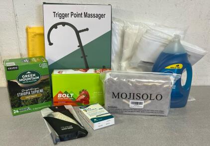 (3) Extra Long Sheer White Curtains (50&rdquo;W x 180&rdquo;L), Trigger Point Massager, Bolt Organic Energy Chews, Green Mountain Keurig Pods, Dawn Dish Soap, Women&rsquo;s Purse & More