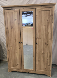 Wooden Wardrobe w/Mirror