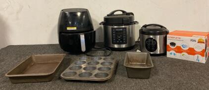 Appliance Heaven- Ultrean Airfryer, CrockPot, Aroma Rice Cooker, Complete Instant Pot Accessories Set, And Metal Pans
