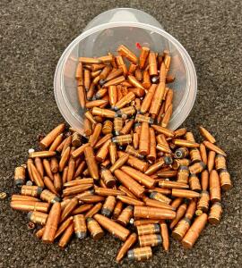 Small Container With Mixed Caliber Bullets and Primers