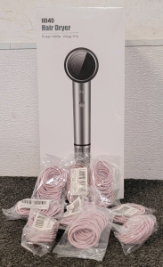 HD 40 Brushless Motor Hair Dryer And (180) Pink Hair Ties