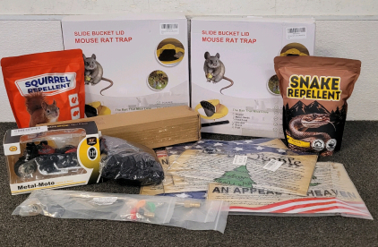 Mouse Trap, Snake Repellent, Squirrel Repellent, Hiking Poles, Skid Fusion Metal-Moto Motorcycle, And More
