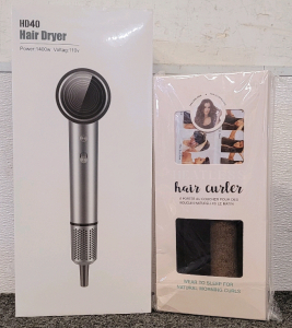 HD 40 Brushless Motor Hair Dryer And Heather's Hair Curler