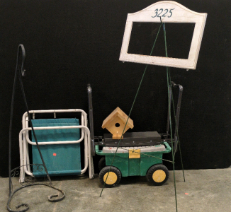 Garden kneeler and foldable seat and a hanging plant holder