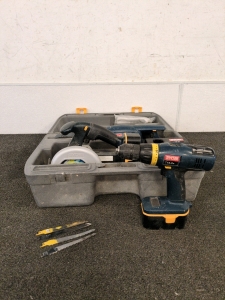 Set of Ryobi tools drills and saws