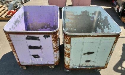 2 Industrial Metal Rolling Carts 29"x36"x34"
