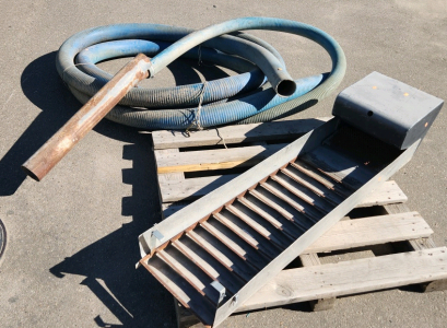 5' Sluce Box and Riffels 4" Suction Hose and Feeder Pipe.