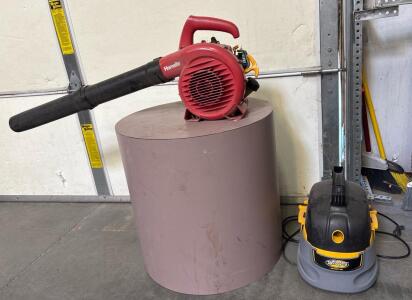 Homelite Leafblower, Stinger Wet/Dry Vac, Cylinder Table H 1&rsquo; 10&rdquo; W 1&rsquo; 10&rdquo; L 1&rsquo; 10&rdquo;