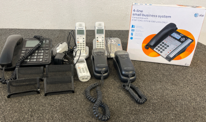 Panasonic Cordless Phones With Charging Ports, AT&T 4-Line Business System Phone & A At&T Big Number Landline Phone