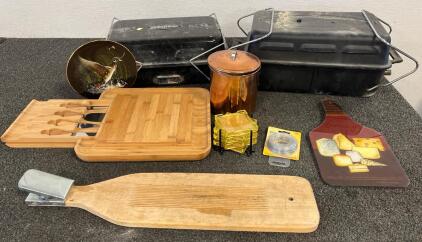 Nature&rsquo;s Nook Includes A Fish Cutting Board, A Cheese Cutting Board, A Duck Plate, KingsFord Charcoal Grill And Much More!!