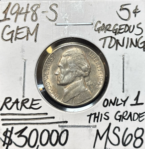 1948-S MS68 RARE ONLY 1 THIS GRADE GEM NICKEL