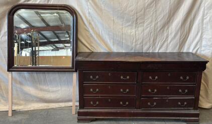 Large Dresser w/ Mirror / 20&rdquo; L x 68&rdquo; W x 36&rdquo; H