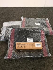 Bejeweled car mats red and silver and a universal brake caliper press tool