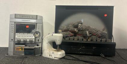 Cozy Evening- Including 2 Sowing Machines, Mini Hi-Fi System 3 CD Changer, And A Electric Fireplace