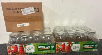 Canning Essentials- 2 Ball Mason Jar Packs, 13 Quart And 16oz Wifr Mouth Jat Flint Glass