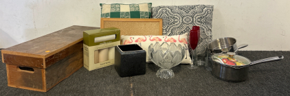 Miscellaneous Items Missing From Your House- Including Glass Bowl, Wine Glasses, Pots, Different Styles Of Pillows, And More