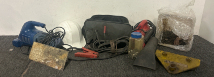 Tool Bundle- Including; Jumper Cable, Dust Buster, Collection Of Screws, And More