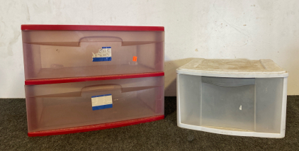 (3) Plastic Sterilite Drawers