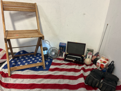 Red, White, And Random- Including A Kirby Moore Bobble Head, Flask Set, Lantern, And More