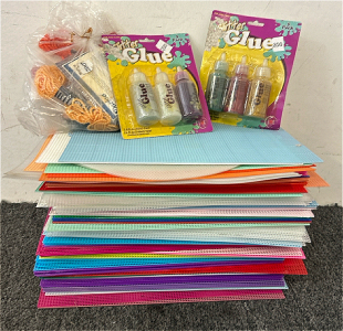 Canvas Dreams And Glitter Beams- Including Various Darice Plastic Canvas In Numerous Sizes And Color, Glitter Glue, And More