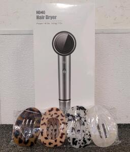 HD40 Brushless Motor Hair Dryer And (4) Hair Clips