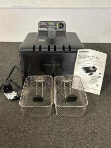 Presto Stainless Steel Dual Basket ProFry Immersion Element Deep Fryer