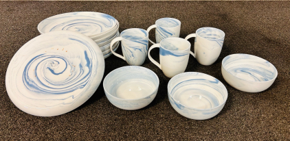 (16) Piece Kitchen Supply Artisenal Coupe Dish Set