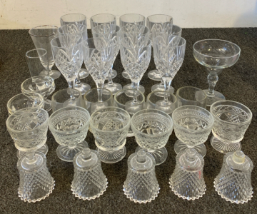 Huge Shannon Crystal Set! Includes Wine Goblets, Serving Dishes And More