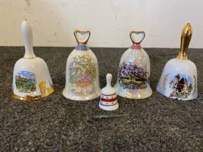 (10) Porcelain And Glass Collectible Bells