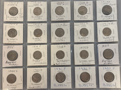 (20) Buffalo Nickels 1913-1937