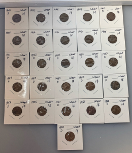(26) Wheat Cent Pennies 1940-1958