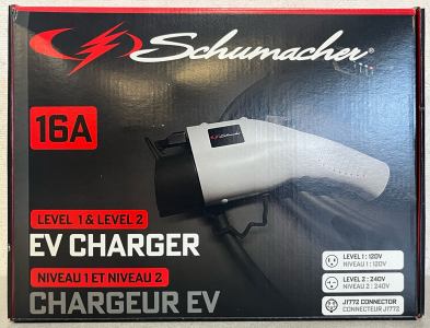 Schumacher Electric Level 1 & Level 2 Portable EV Charger, model SC1455