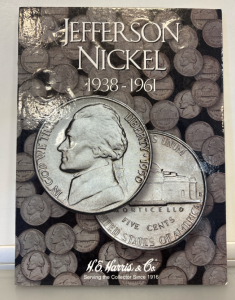 H.E. Harris & Co. Jefferson Nickel Coin Folder, Designed For Collecting Nickels Minted Between 1938 and 1961.