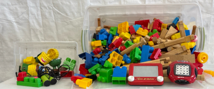 Etch a Sketch and Various Lego/Wood Toys