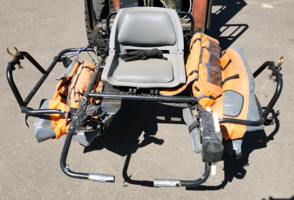 Colorado XT Pontoon Rackand Seat with Fishing Set up for a Small Pontoon Boat..