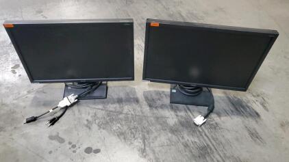 (2) 22" Acer V223W Monitor VGA and DVI Ports.