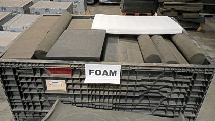 Off-site Large Ropak Polymer Crate 70x48x50 Full of Foam-High Density Structural Low, Density Fill