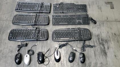 (4) Logitech Wired Keyboard And (2) Dell Wired Keyboard With (6) Logitech Wired Mouse