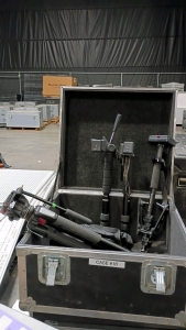 Off-site Manfrotto Tripod, (2) Giotos Monopods, and Steadicam Solo Monopod in Wilson Case 25x14x23