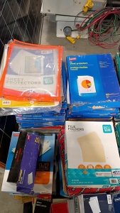 Off-site (2 stacks) Sheet Protectors, Binder Dividers, File Folders, 9x12 Envelopes and More