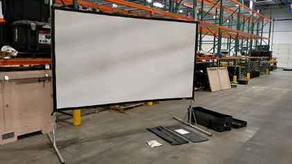 Off-site Extra Large Dalite Projector Screen in Case 120x69