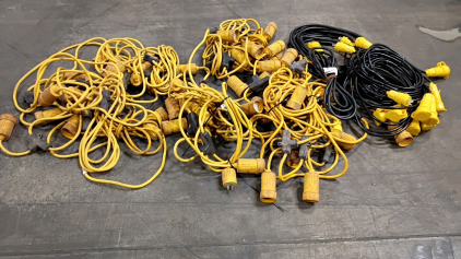 Off-site (5)Power Cord Daisy Chain and (5)Power Cord Splitters with (1) Heavy Duty Extension Cord ~50ft