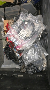 Assorted Pc Cables HDMI VGA & More, IDEAL Telemaster Crimp Tool, specifically the 30-496 model, which is a modular plug crimping tool used for network and telephone cable terminations.