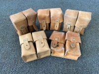 (5) Pairs Of Leather Magazine Pouches
