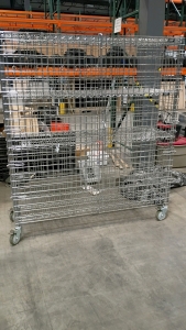 Large Heavy Duty Rolling Uline Cage 60x19x70