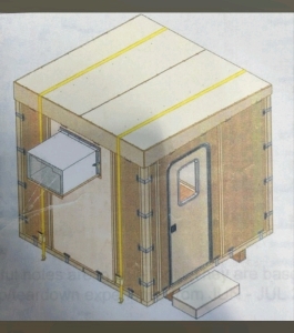 Off-site 8'x8' SRI International FlexTrain System Communications Shelter